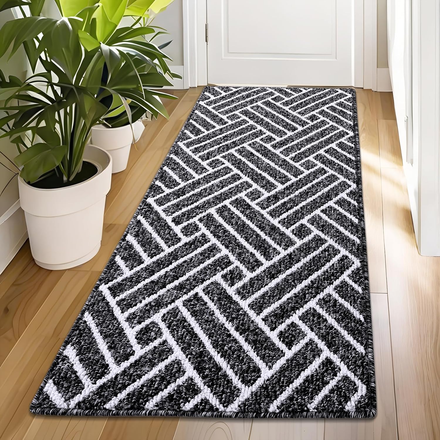 OLANLY Runner Indoor Door Mat, 70x23 Inch, Dirt Resistant and Absorbent, Non-Slip Rubber Backing