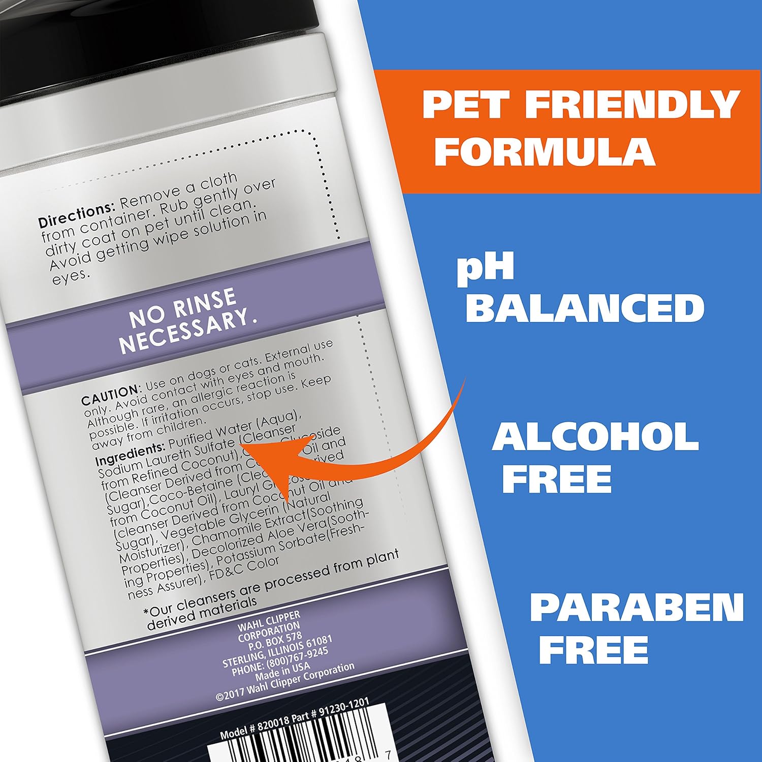 Wahl USA Pet Refresh Lavender Cleaning Wipes for All Dog Breeds - Use on Ears, Nose, Paws, Bottom