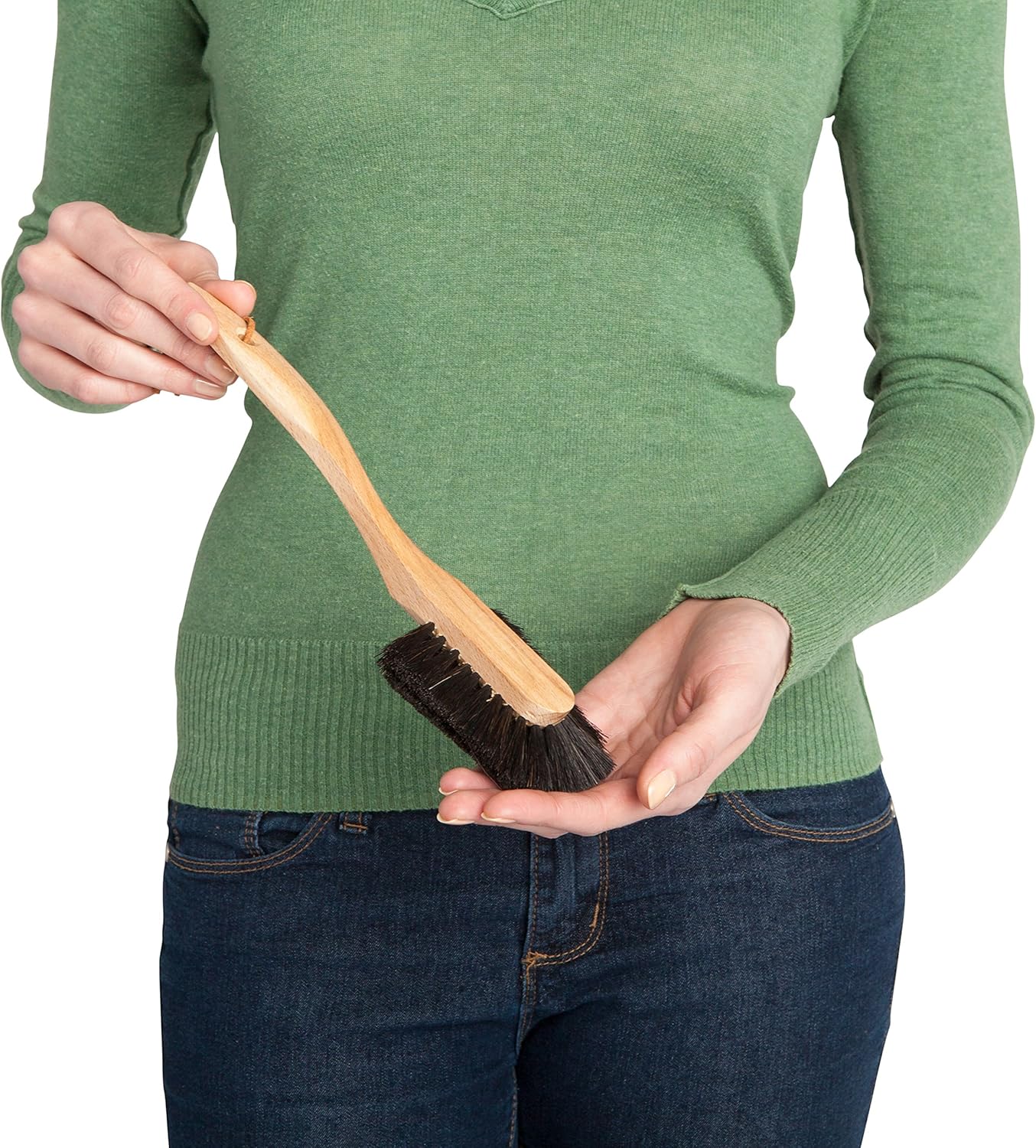 REDECKER Oiled Beechwood Dish Brush with Curved Handle, Set of 2, 10-1/2-Inch Long - Redecker Wood