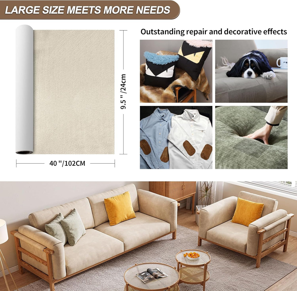 Velvet Repair Patch, Self-Adhesive Flannel Fabric Patch, Multi Colors, Microfiber Patch，Can be Used