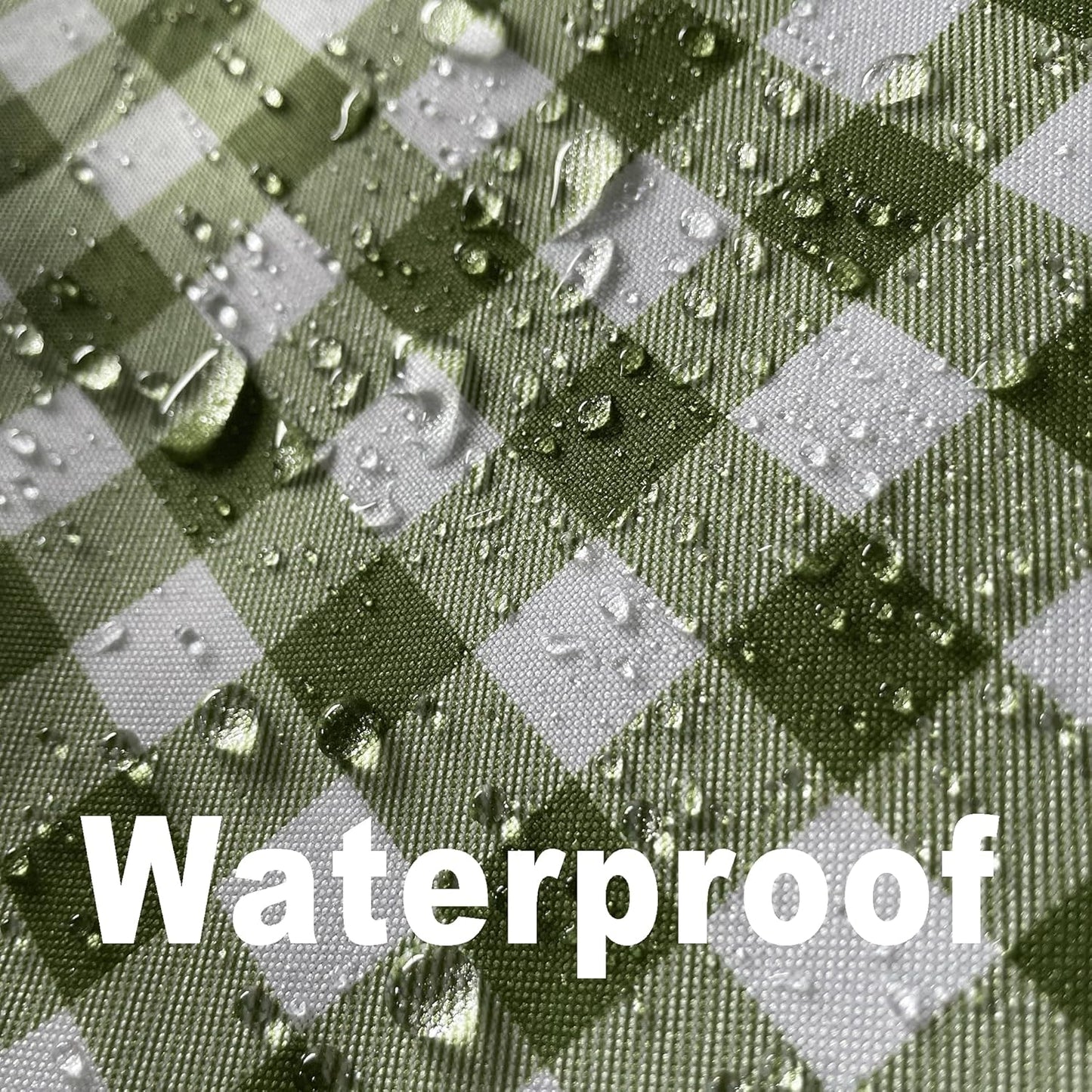 Classic Gingham Tablecloth Fabric - Oblong 58x120 Water Resistant Chequered Pattern Table Cloth for