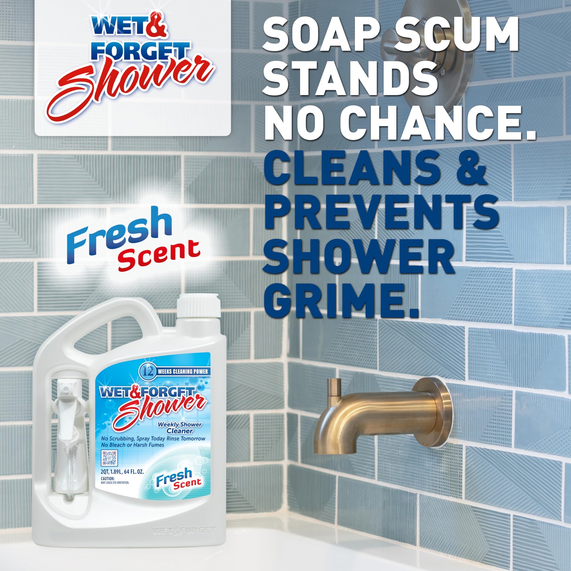Wet & Forget Shower Cleaner Spray Multi-Surface Weekly Application Requires No Scrubbing