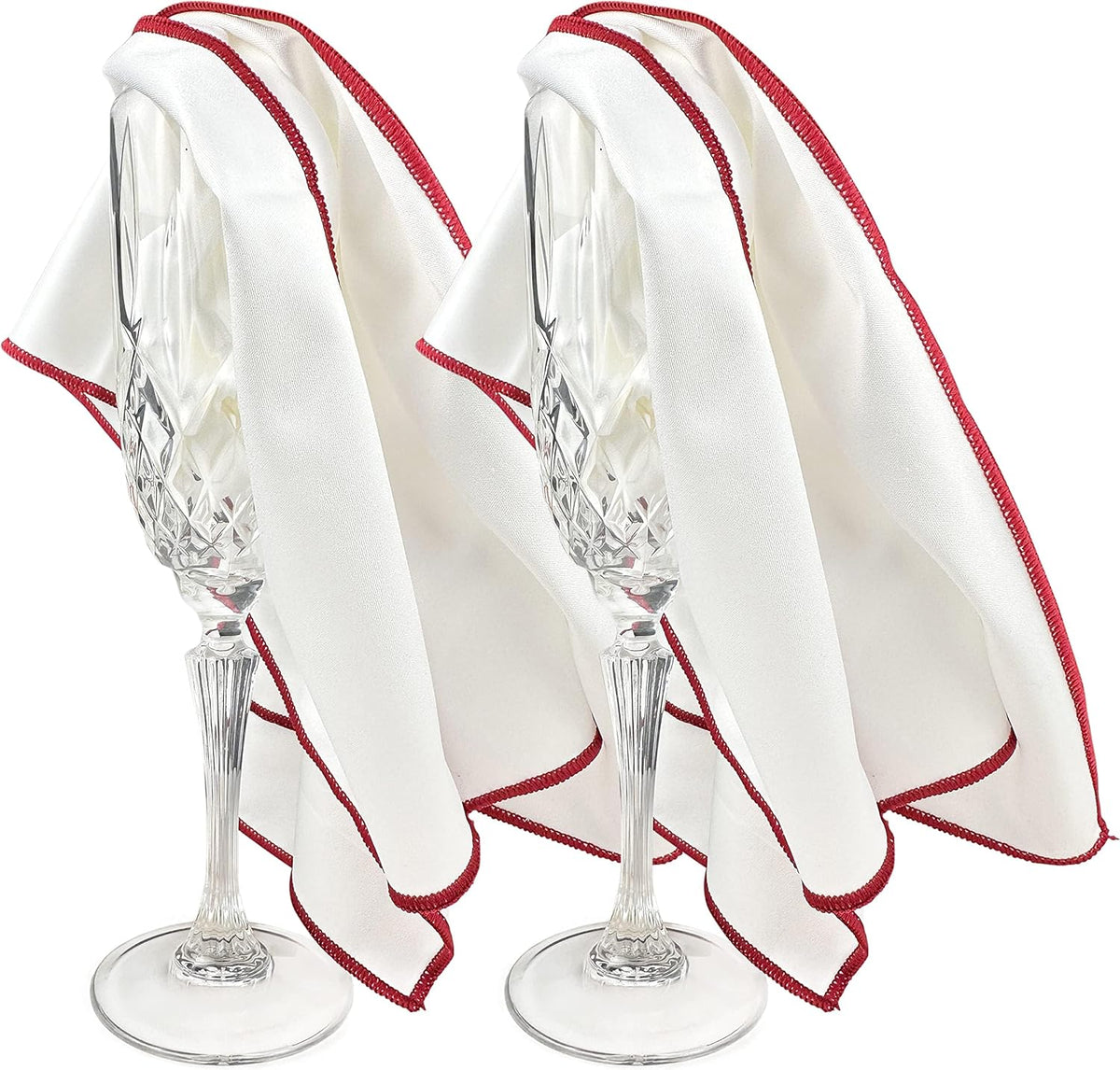 The 2-Pack Premium Microfiber Wine Glass Polishing Cloths, Large Lint-Free Drying Towels for