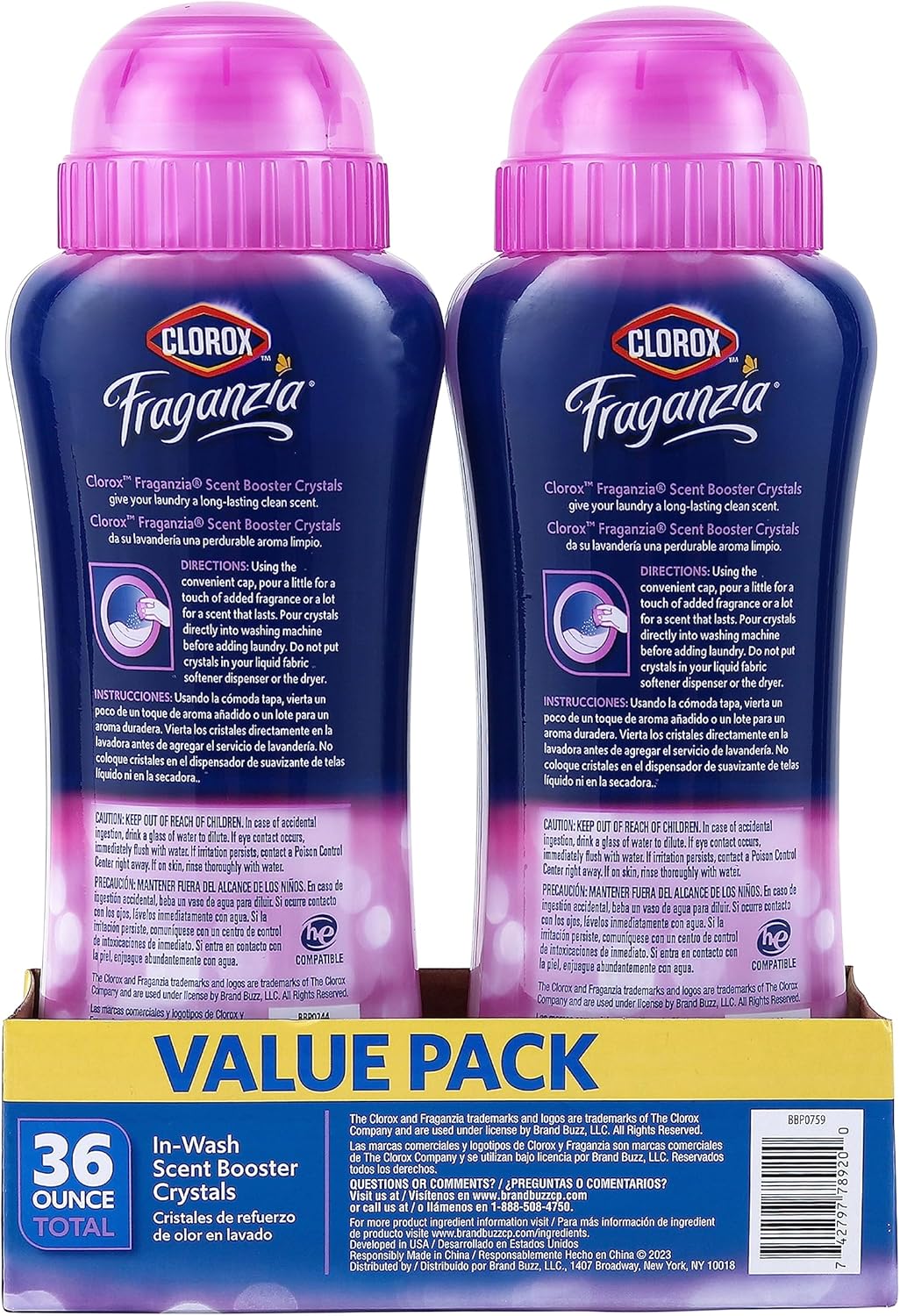 Clorox Fraganzia Laundry Scent Booster Crystals in Spring Scent - Scented In-Wash Freshener Beads