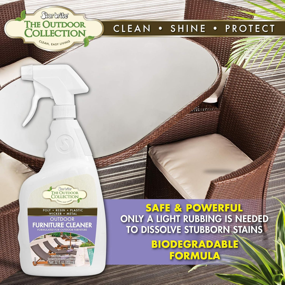 STAR BRITE Outdoor Collection Furniture Cleaner Spray - All-Surface Cleaner for Poly, Resin, Vinyl