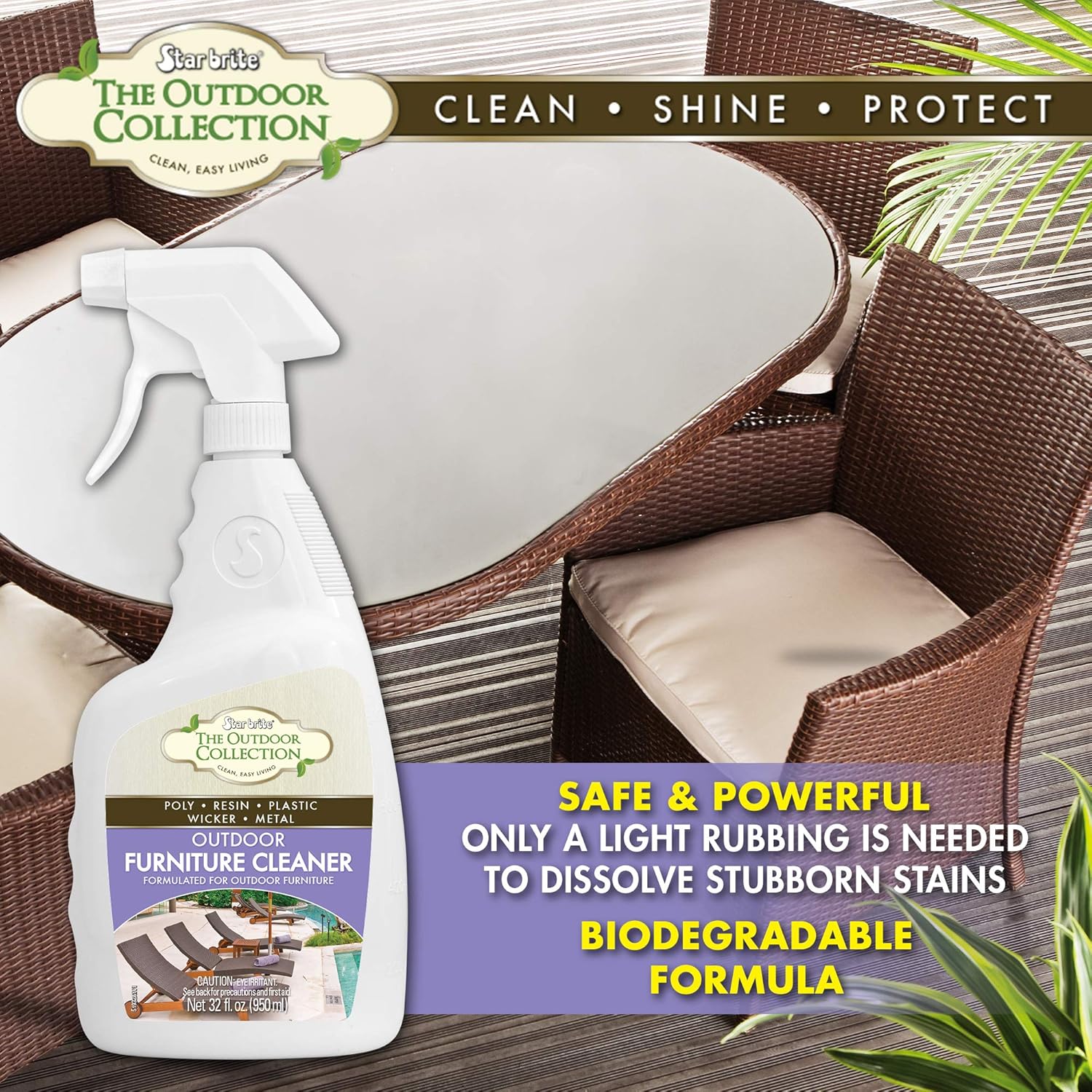 STAR BRITE Outdoor Collection Furniture Cleaner Spray - All-Surface Cleaner for Poly, Resin, Vinyl