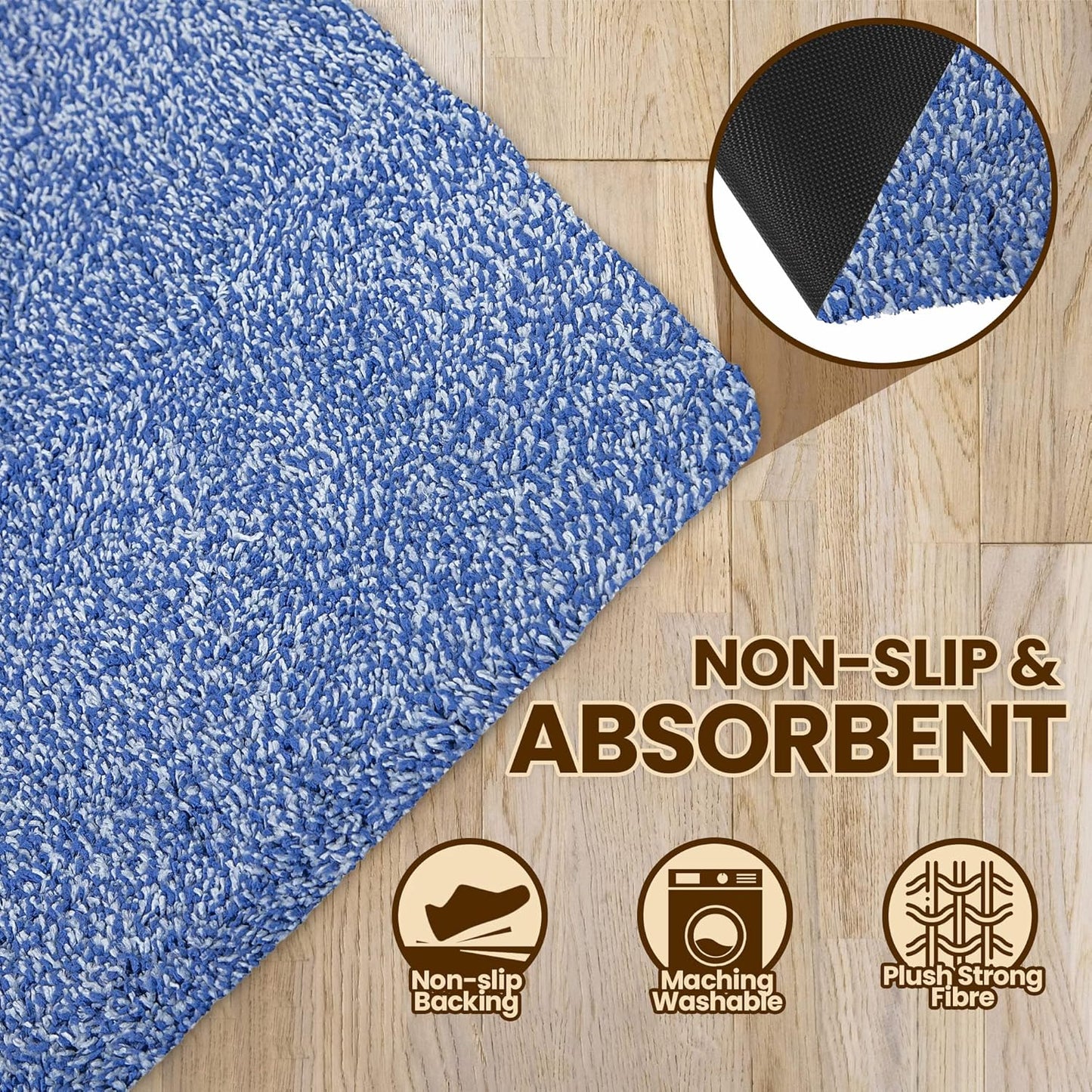Premium Microfiber Indoor Door Mat – 36"x72" Washable Entry Mat, Non-Slip, Waterproof Backing