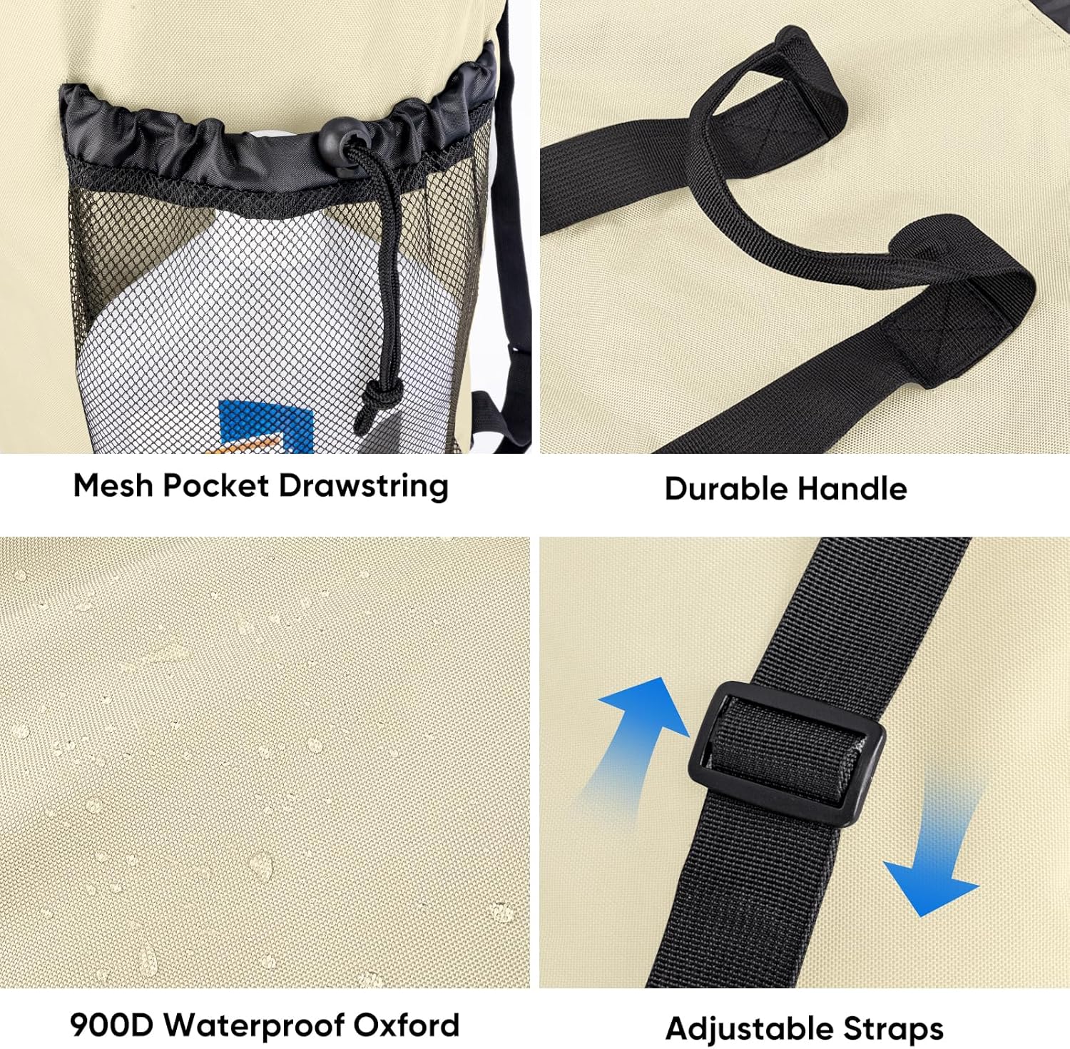 BALEINE 150L Laundry Bag Backpack, 900D Oxford Fabric Large Travel Laundry Bags with Shoulder