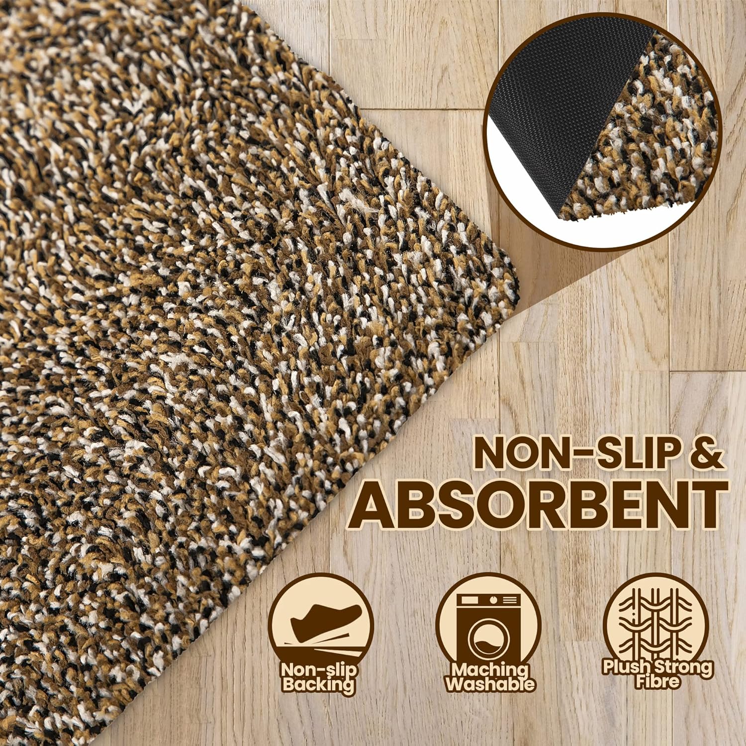 Premium Microfiber Indoor Door Mat – 20"x30" Washable Entry Mat, Non-Slip, Waterproof Backing