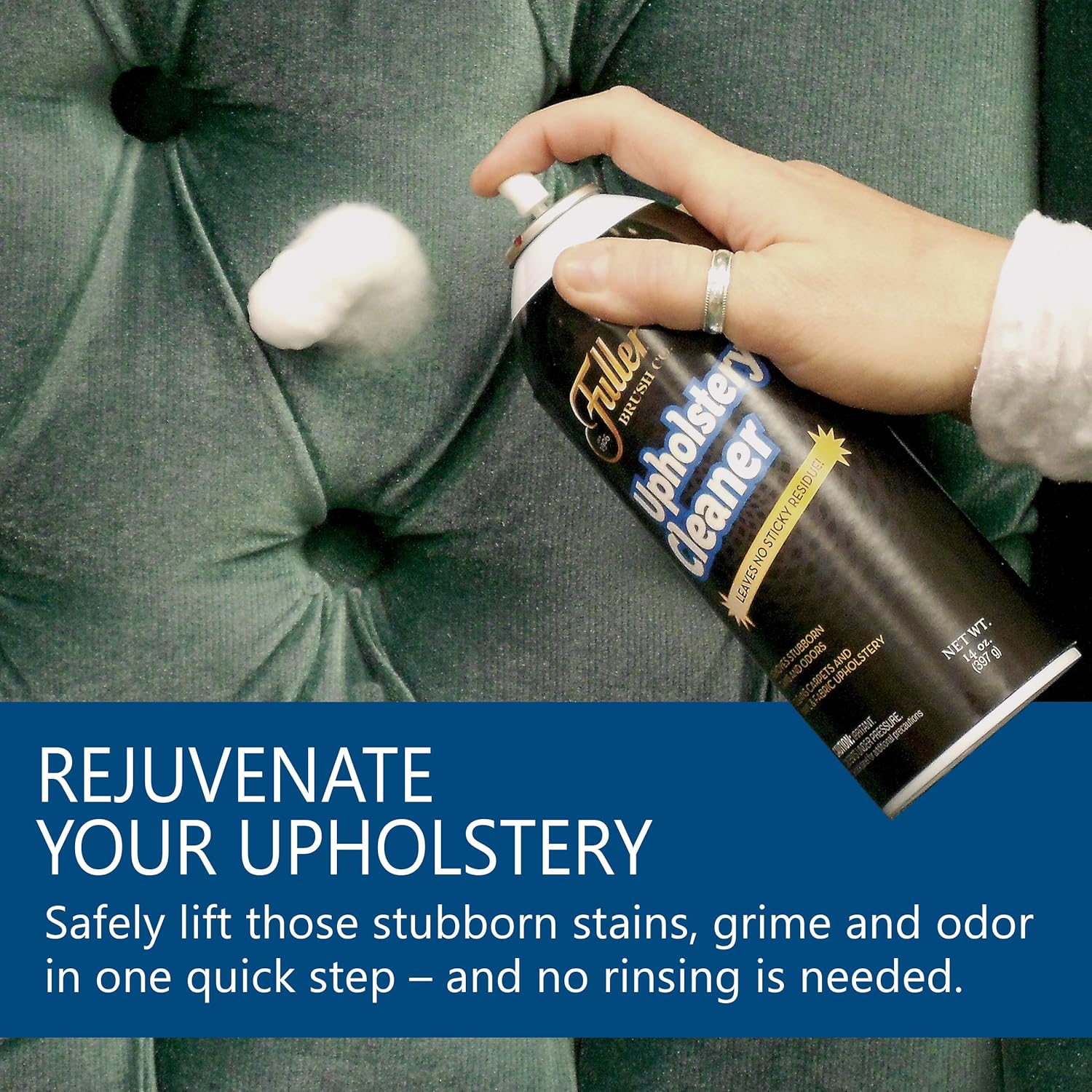 Fuller Brush Upholstery Cleaner - Multi Surface Solution - Rich Foaming Formula Penetrates and
