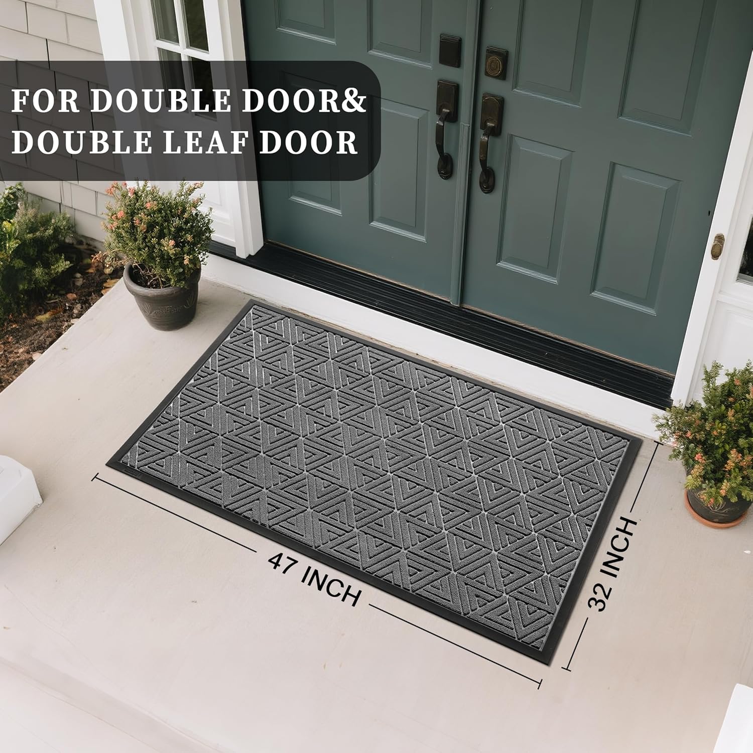 Yimobra Large Door Mat 47x32, All-Weather Waterproof Non-Slip Welcome Matt Outdoor, Heavy Duty Non