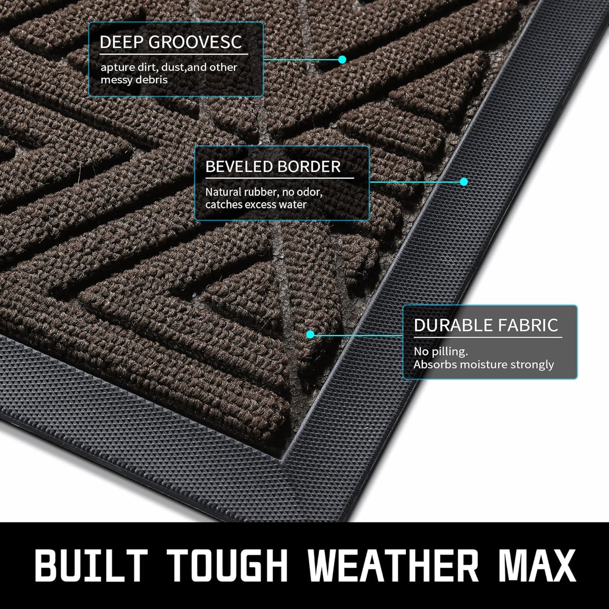 Yimobra Large Door Mat 47x32, All-Weather Waterproof Non-Slip Welcome Matt Outdoor, Heavy Duty Non