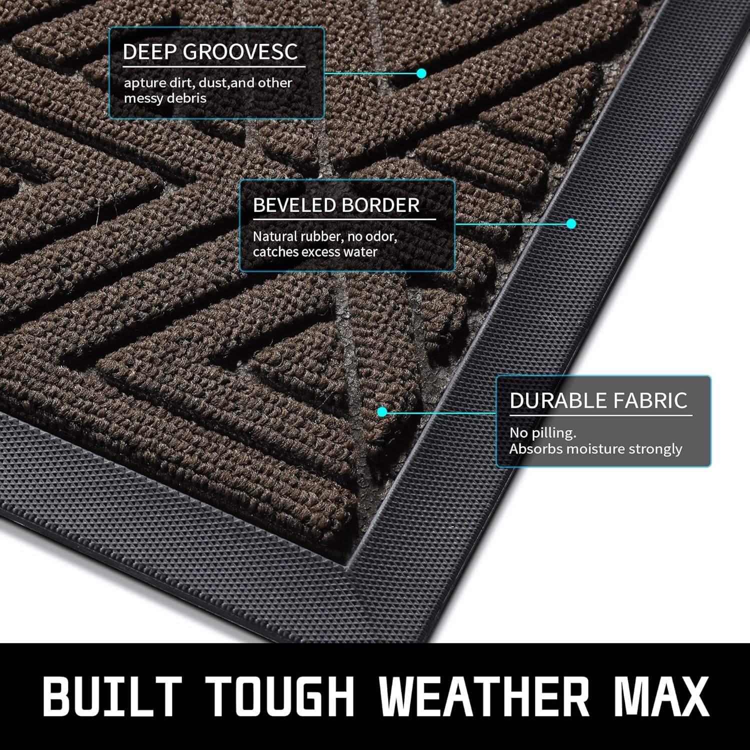 Yimobra Large Door Mat 47x32, All-Weather Waterproof Non-Slip Welcome Matt Outdoor, Heavy Duty Non