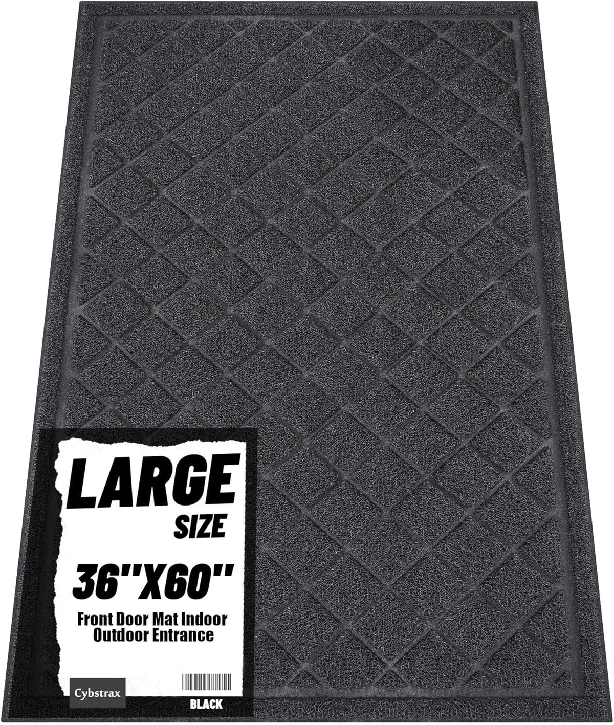 Front Door Mat Indoor Outdoor Entrance, 36" x 60" Heavy Duty All-Season All-Weather Waterproof
