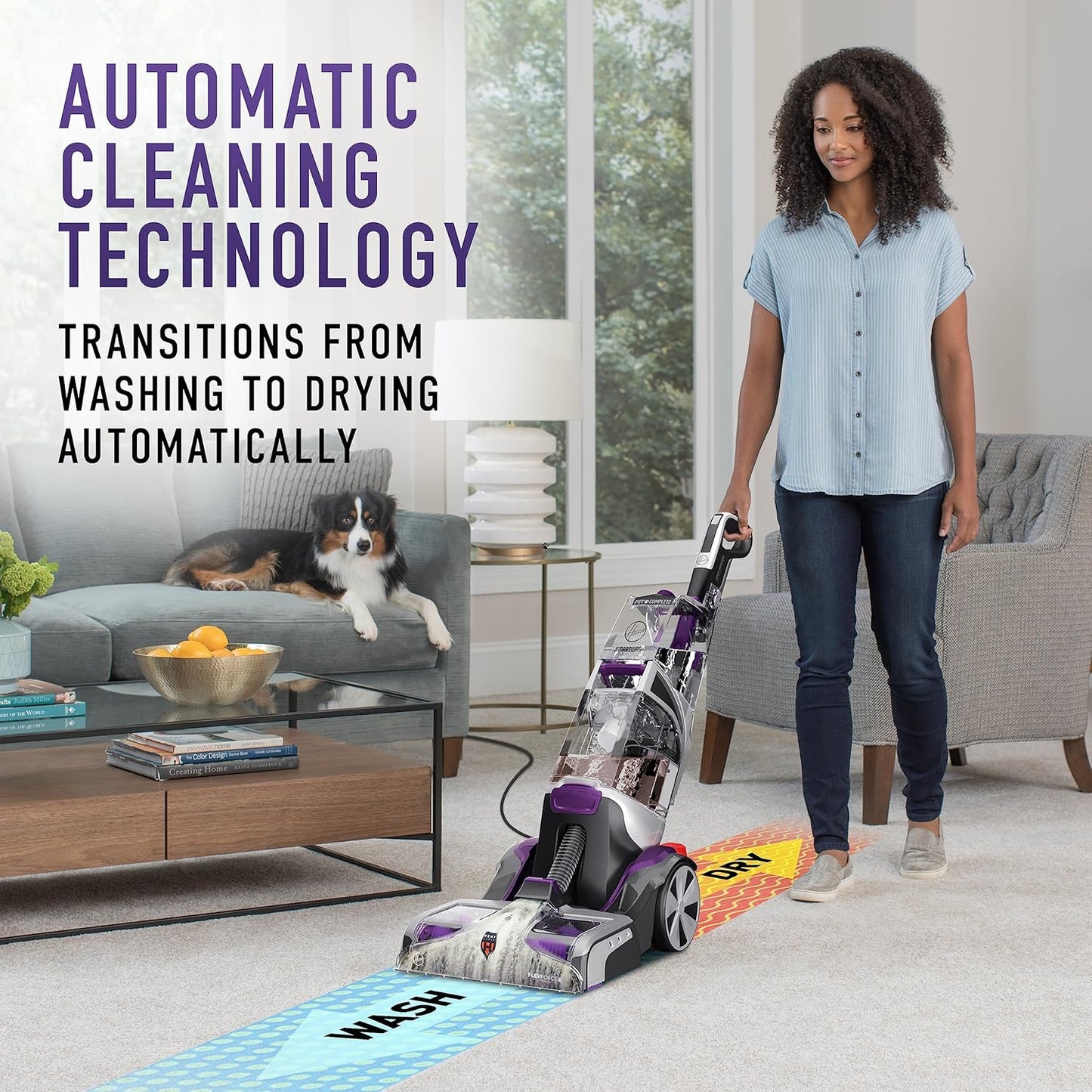 Hoover SmartWash Pet Automatic Carpet Cleaner Machine with Spot Chaser Wand and Storage Mat, Deep