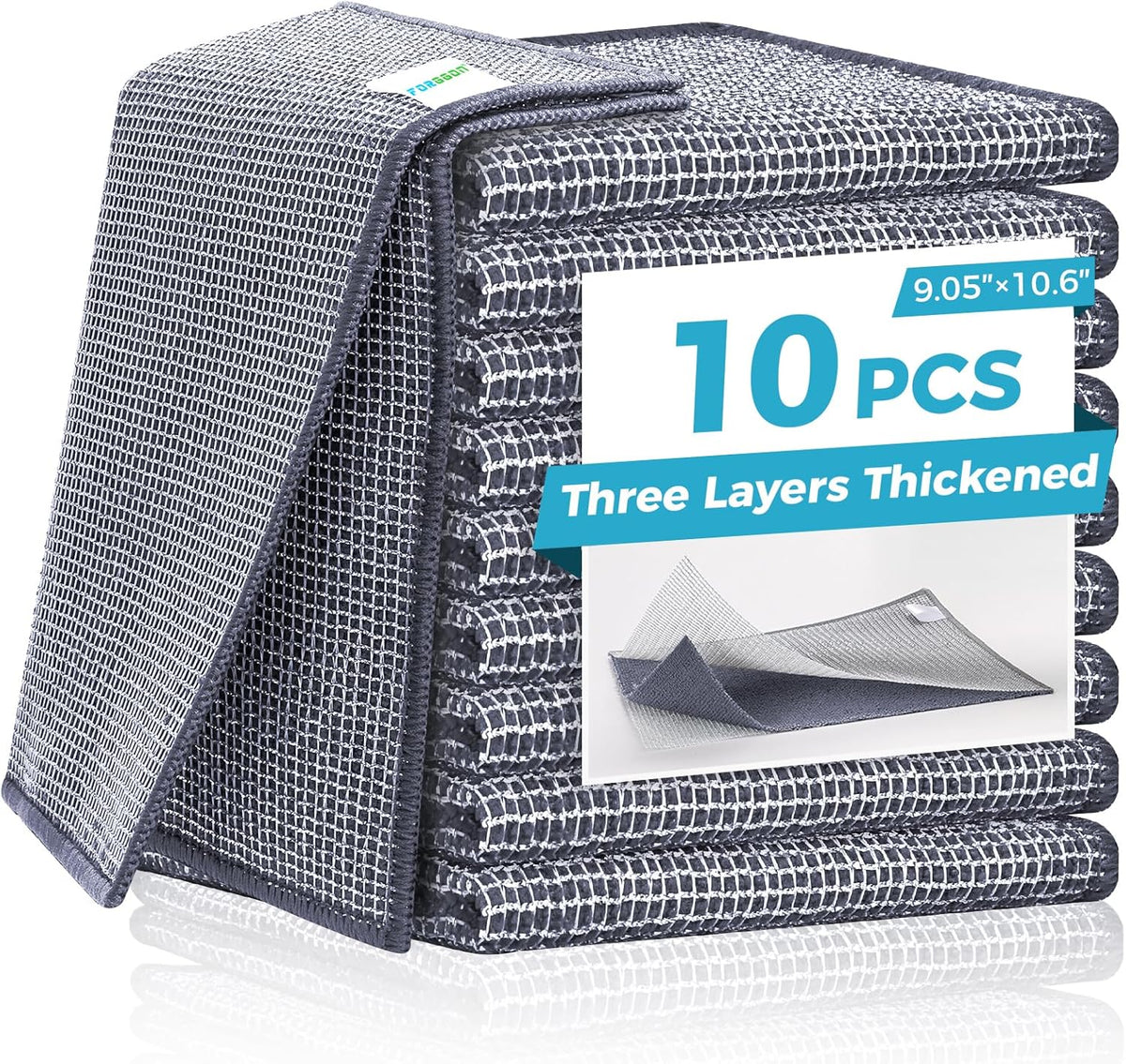 10 Pcs New Upgrade 3-Layer Non Scratch Wire Dishcloth,Wire Dishwashing Rag, Non-Scratch Wire