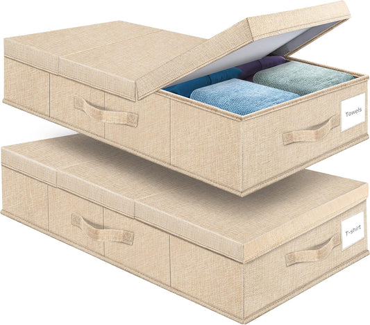 Underbed Storage Containers Bin with Lids (Set of 2) Large Under Bed Storage Organizer Box with