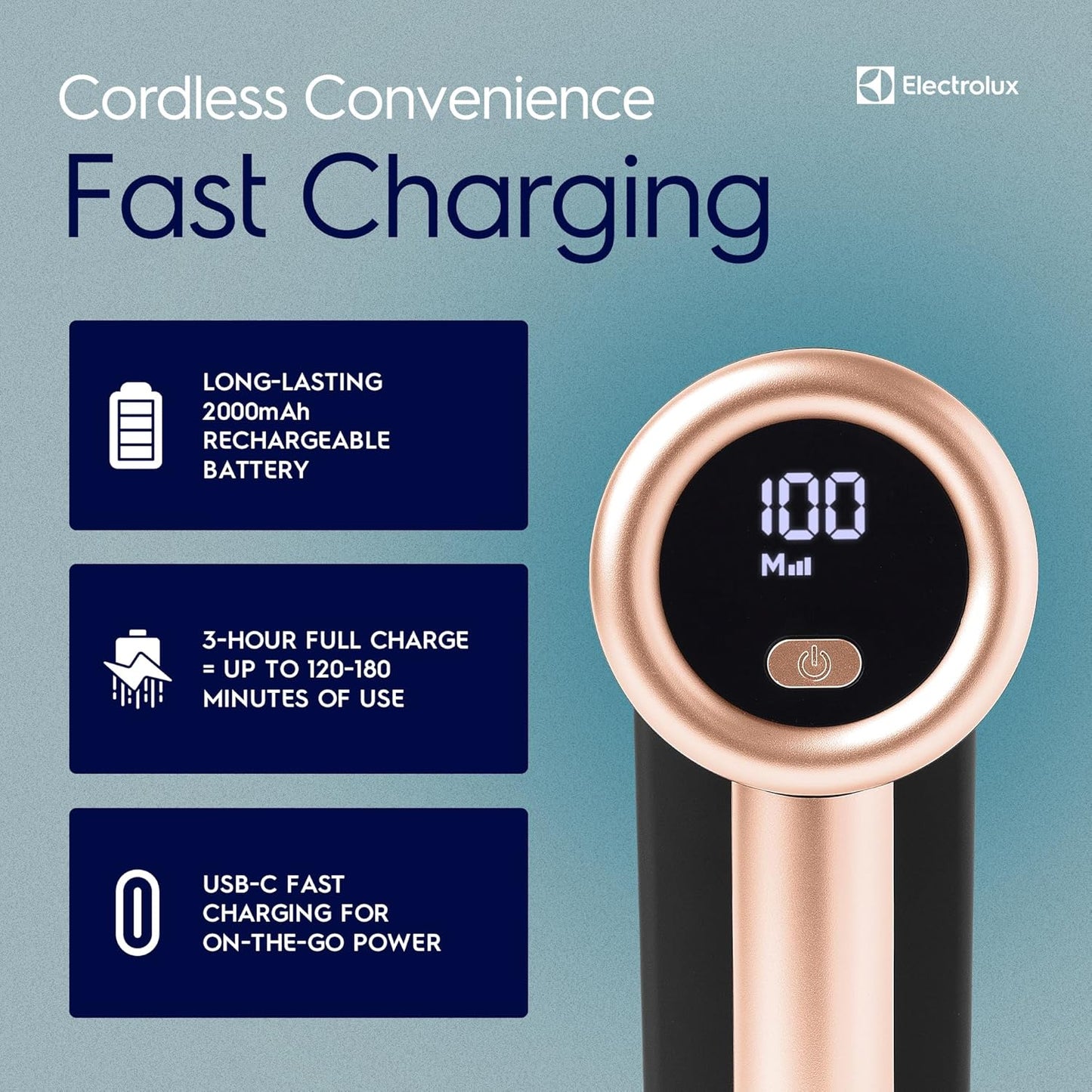 Electrolux Rechargeable Fabric Shaver | 3-Speed Lint Remover for Clothes & Furniture | Eliminates
