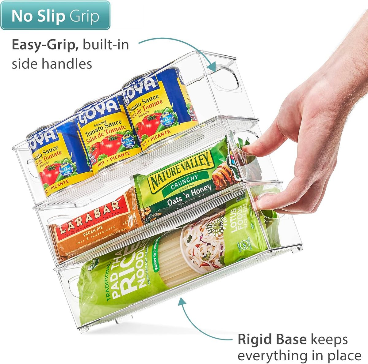 Sorbus Stackable Refrigerator Organizer Bins - Clear Storage Bins for Kitchen Pantry, Freezer &