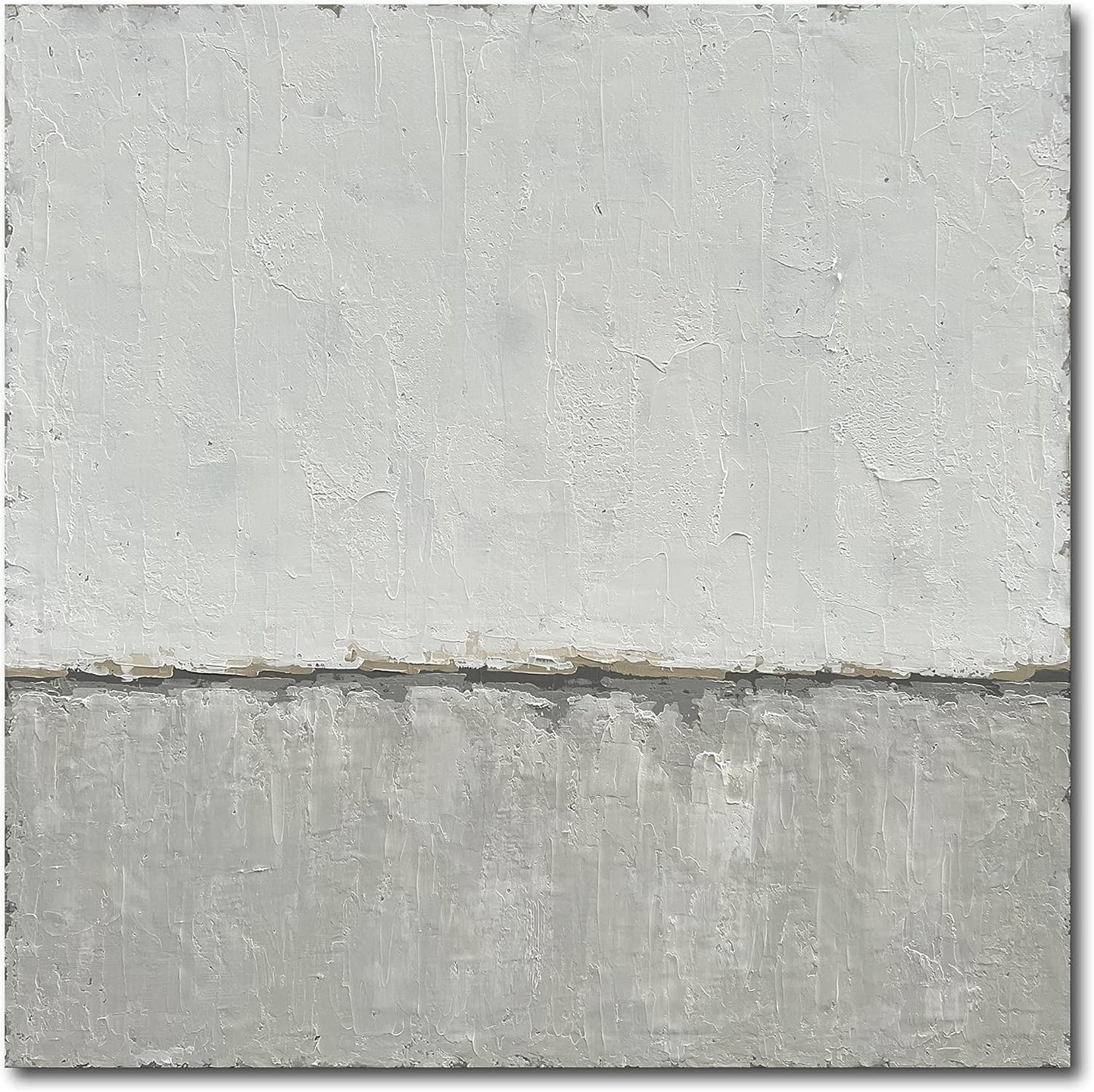 NANKAI art Hand-painted abstract canvas wall art featuring a minimalist design in gray White