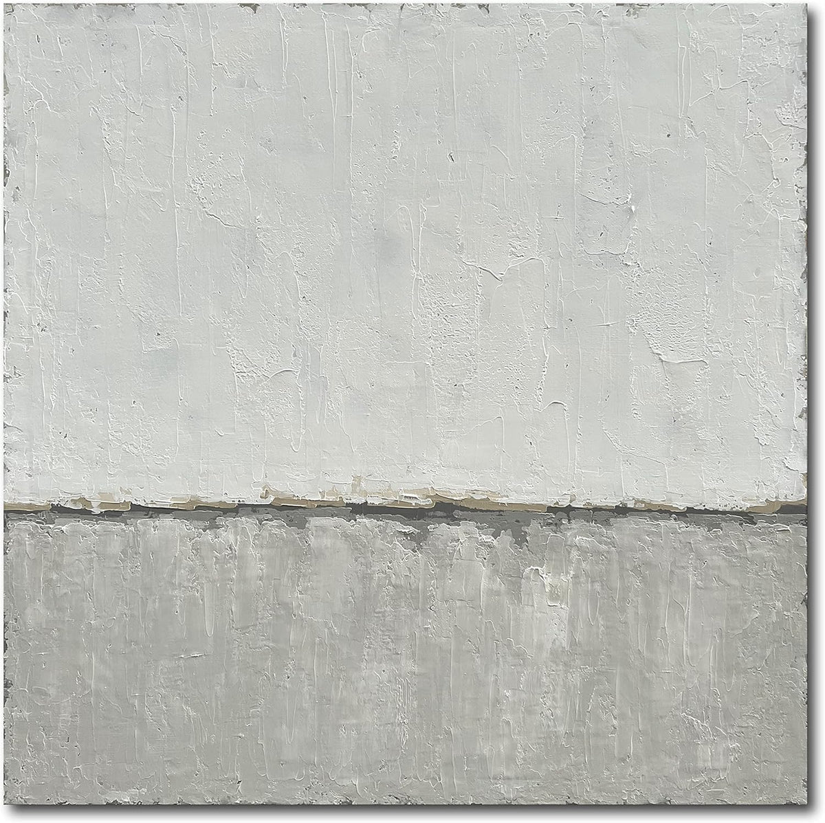 NANKAI art Hand-painted abstract canvas wall art featuring a minimalist design in gray White