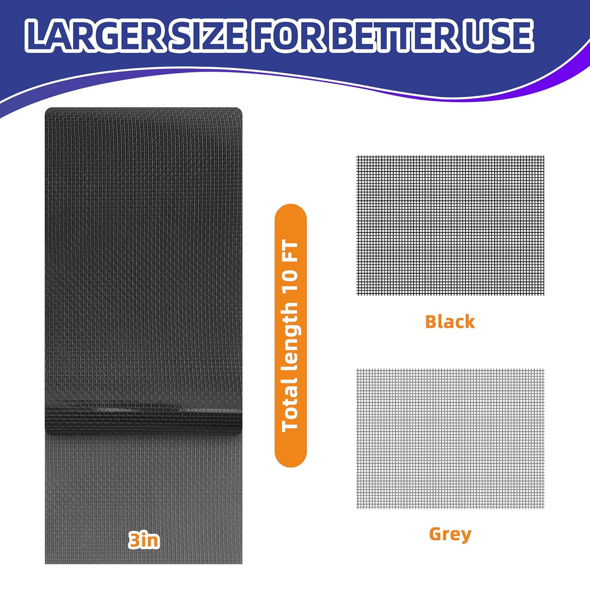 KING MOUNTAIN Black Window Screen Repair Tape,3inX10FT Heavy Duty Screen Repair Kit for Window