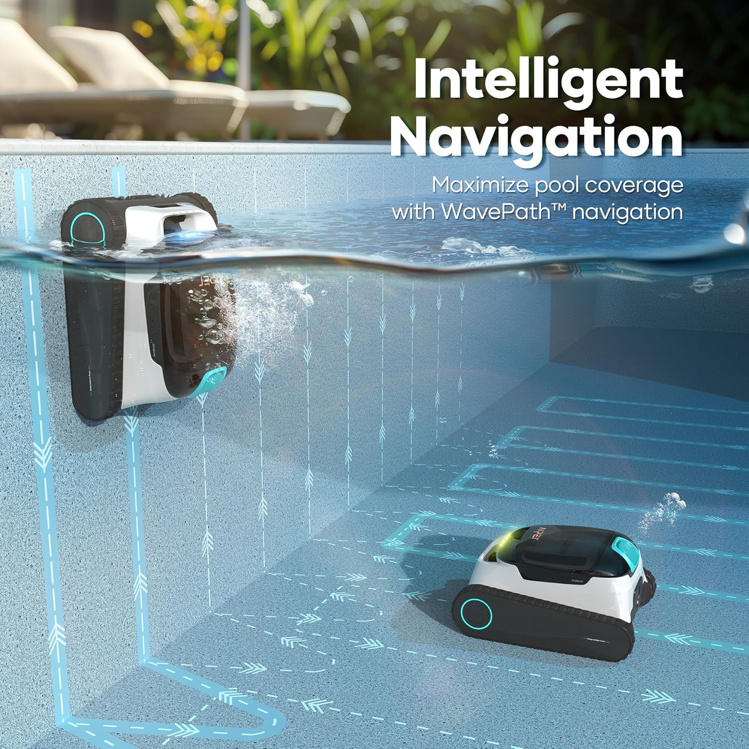 AIPER Scuba N1 Cordless Robotic Pool Cleaner, Wall & Waterline & Floor Cleaning, Smart Navigation