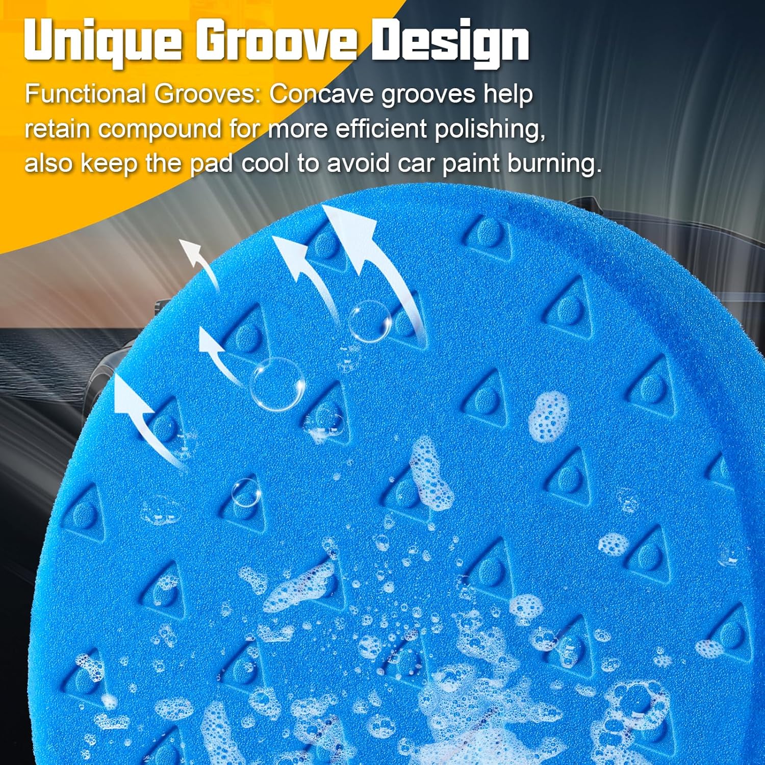 7.5 Inch Buffing Polishing Pads, 8 Pcs Buffing Pads, Car Compound Buffing Sponge Pads and Woolen