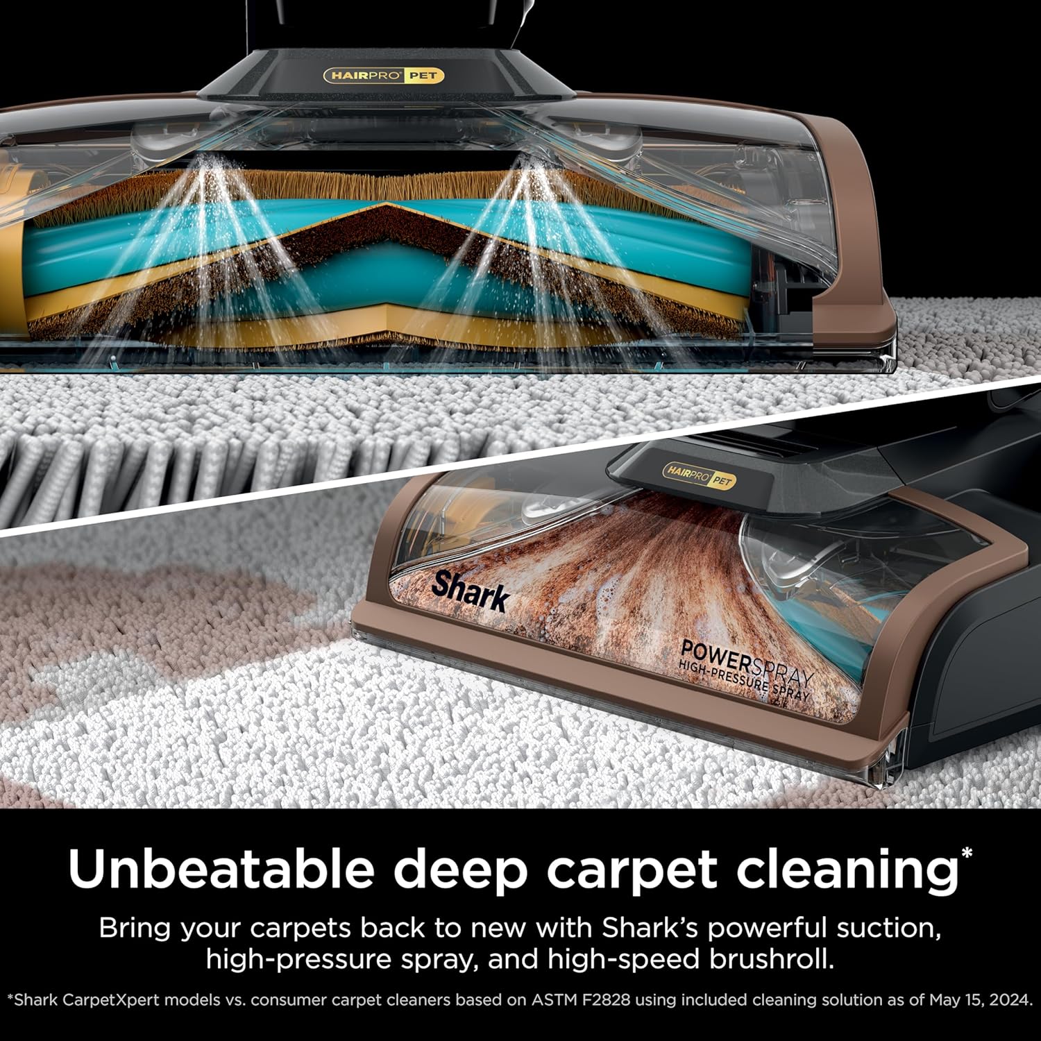 Shark CarpetXpert HairPro with StainStriker, Upright Carpet, Area Rug & Upholstery Cleaner, Perfect