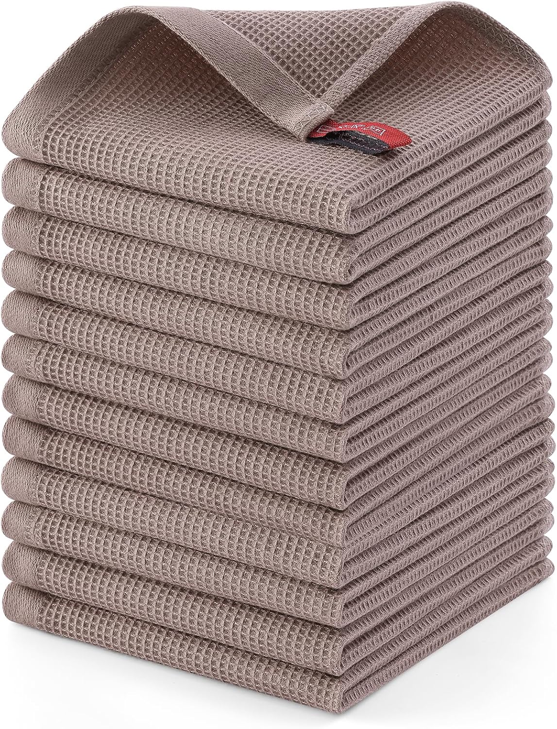 Homaxy 100% Cotton Waffle Weave Dish Cloths - 12 Pack Soft and Absorbent Dish Towels - 12 x 12