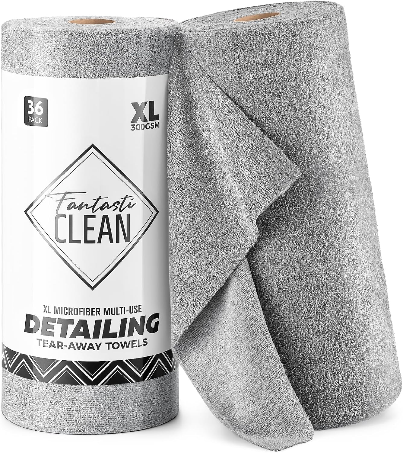 Fantasticlean XL Tear-Away Microfiber Cleaning Cloth Roll, 16'' by 16''- 36 Sheets, Thick & Large
