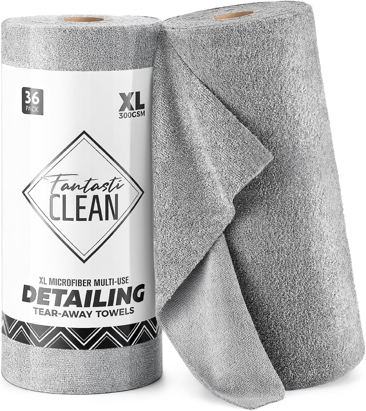Fantasticlean XL Tear-Away Microfiber Cleaning Cloth Roll, 16'' by 16''- 36 Sheets, Thick & Large