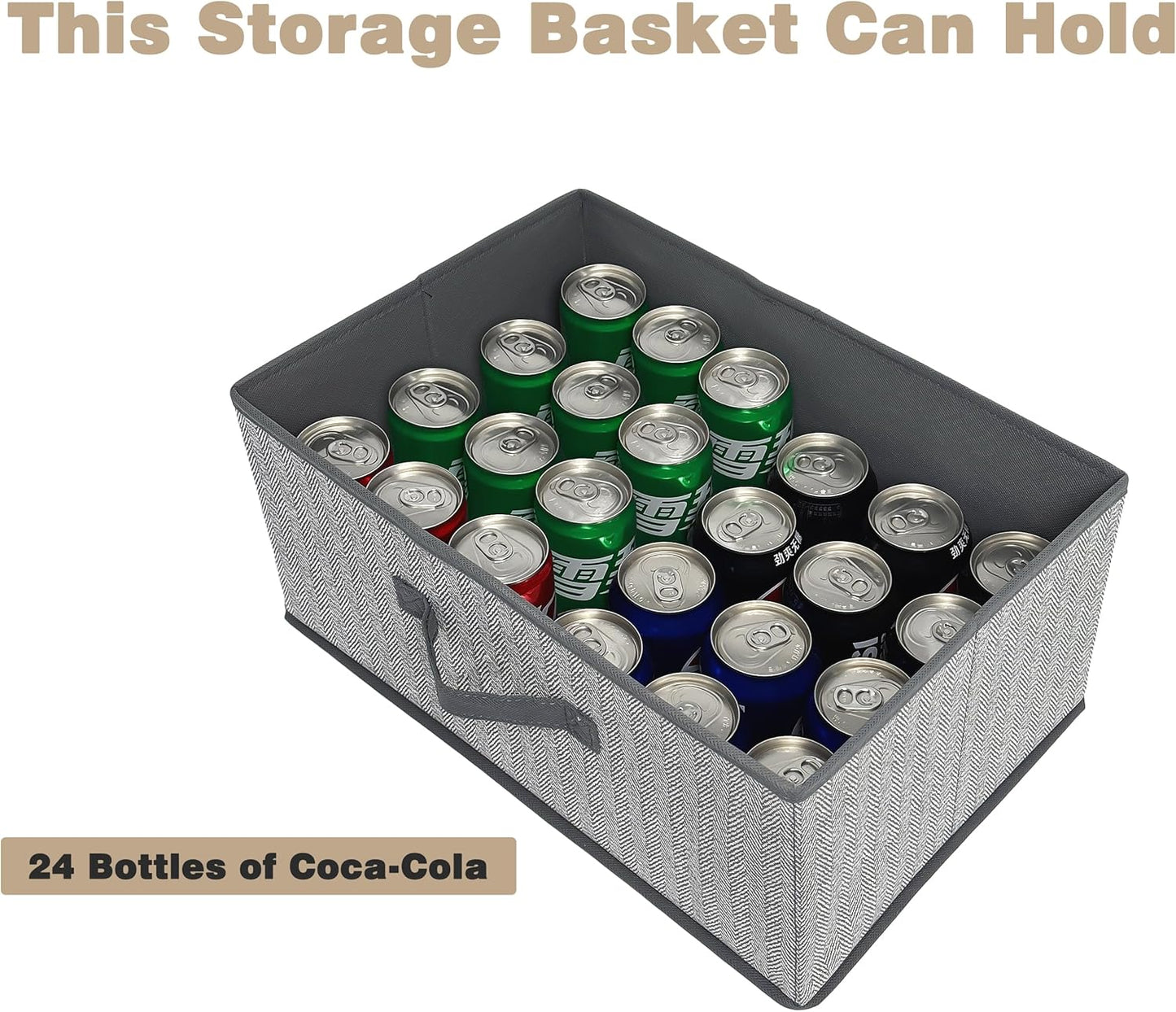 Storage Baskets, 15.7 Inch Woven Fabric Bins, Storage Cubes with Reinforced Handles, Organizer Bins