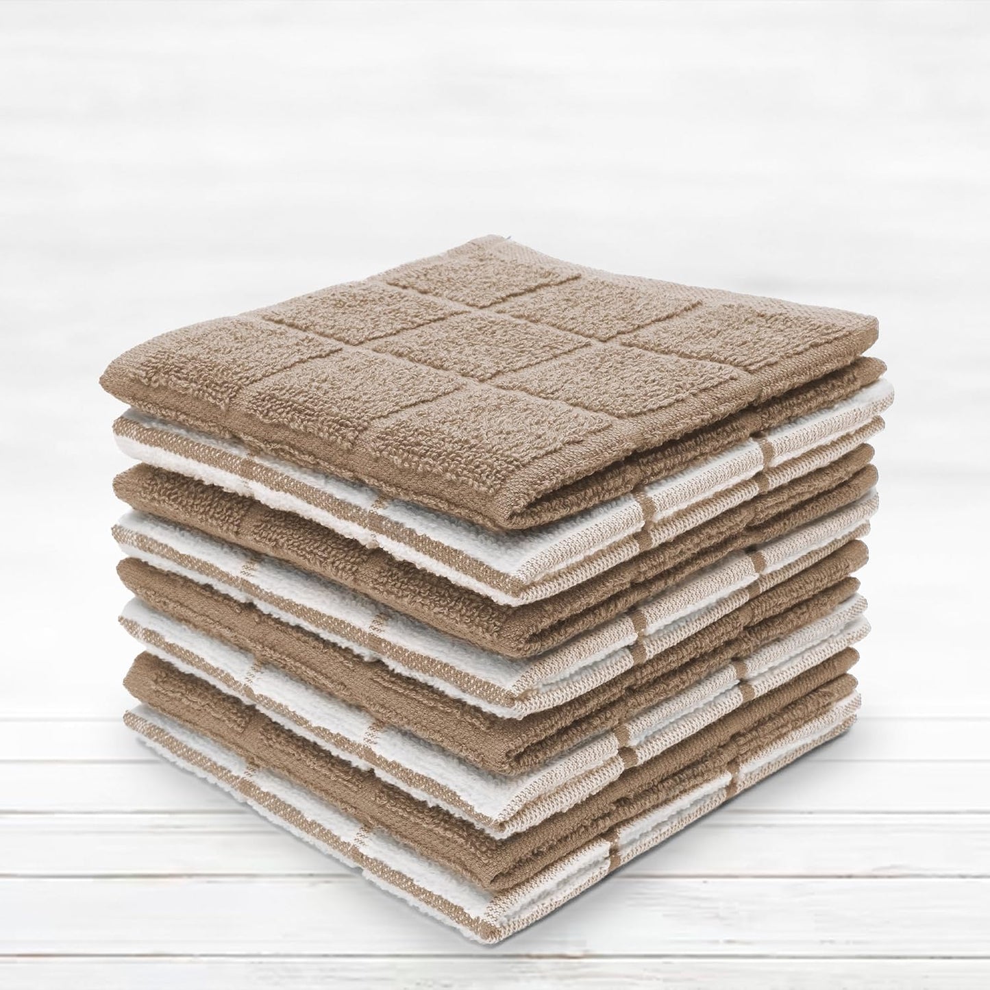 100% Cotton Terry Dish Cloth & Dish Towel, 6 Pack, Super Soft and Absorbent Kitchen Towels, Perfect