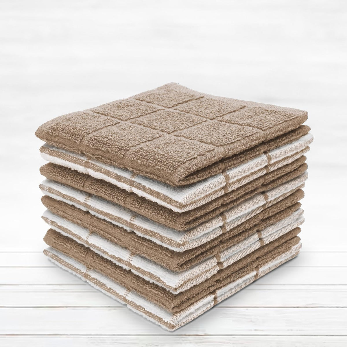 100% Cotton Terry Dish Cloth & Dish Towel, 6 Pack, Super Soft and Absorbent Kitchen Towels, Perfect