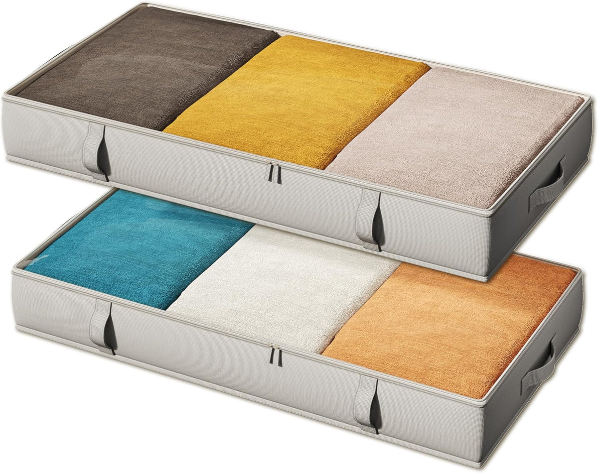 Vailando Under Bed Storage Containers, Underbed Storage Bins, 6 Inches Tall Clothes Storage Box