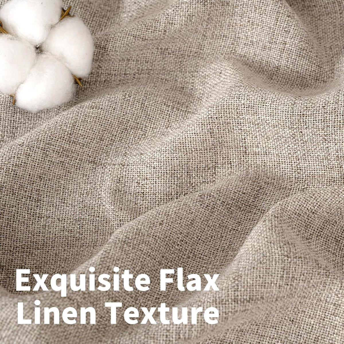 YoungsTex 36 Inch Length Linen Semi Sheer Curtains for Kitchen Cafe Window, Short Light Filtering
