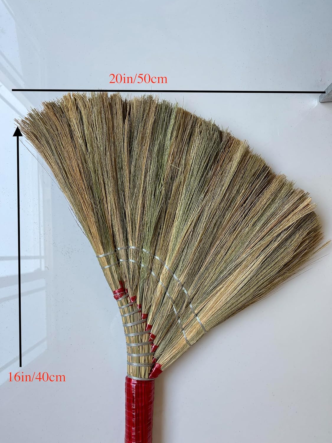 Coco Deluxe Vietnamese Natural Straw Broom /40" Handmade Soft Grass Broom for Indoor & Outdoor/Choi