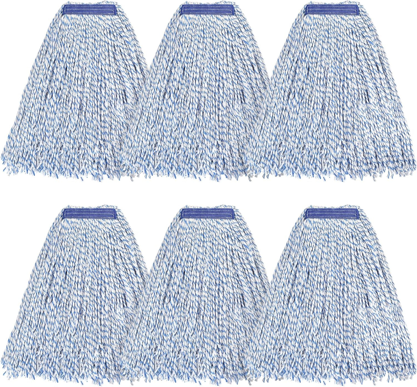 MATTHEW CLEANING Looped-Open Cotton Wet Mop 1.25'' Universal Headband Heavy Duty Commercial Mop
