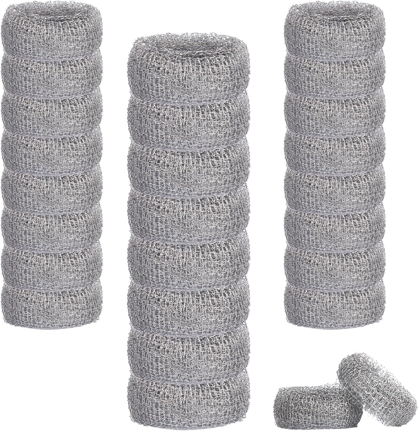 24 Pieces Stainless Steel Lint Traps for Washing Machine Hose,Rust-Proof Pet Lint Catcher Mesh
