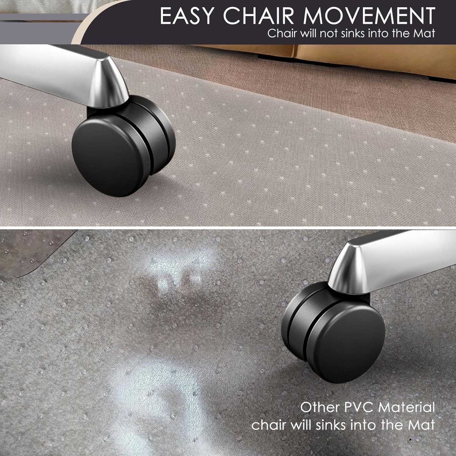 Kuyal Office Chair Mat for Carpet, 40x48 Clear Heavy Duty Computer Chair Mat, Under Desk Protector