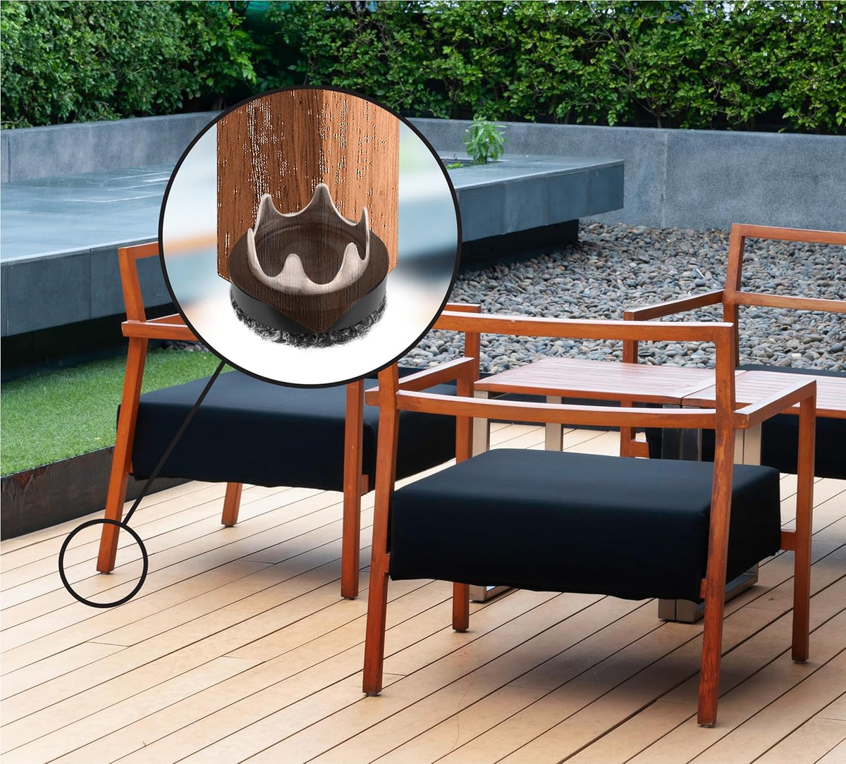 GorillaOutdoor 1 inch Round Furniture Feet Floor Protectors/Weatherproof Berber Glides for