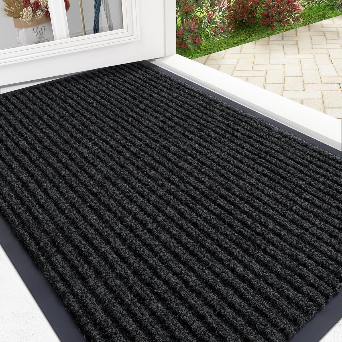 OLANLY Front Door Mat Indoor Outdoor Entrance, Waterproof Heavy Duty Doormat, Fade Resistant, Low