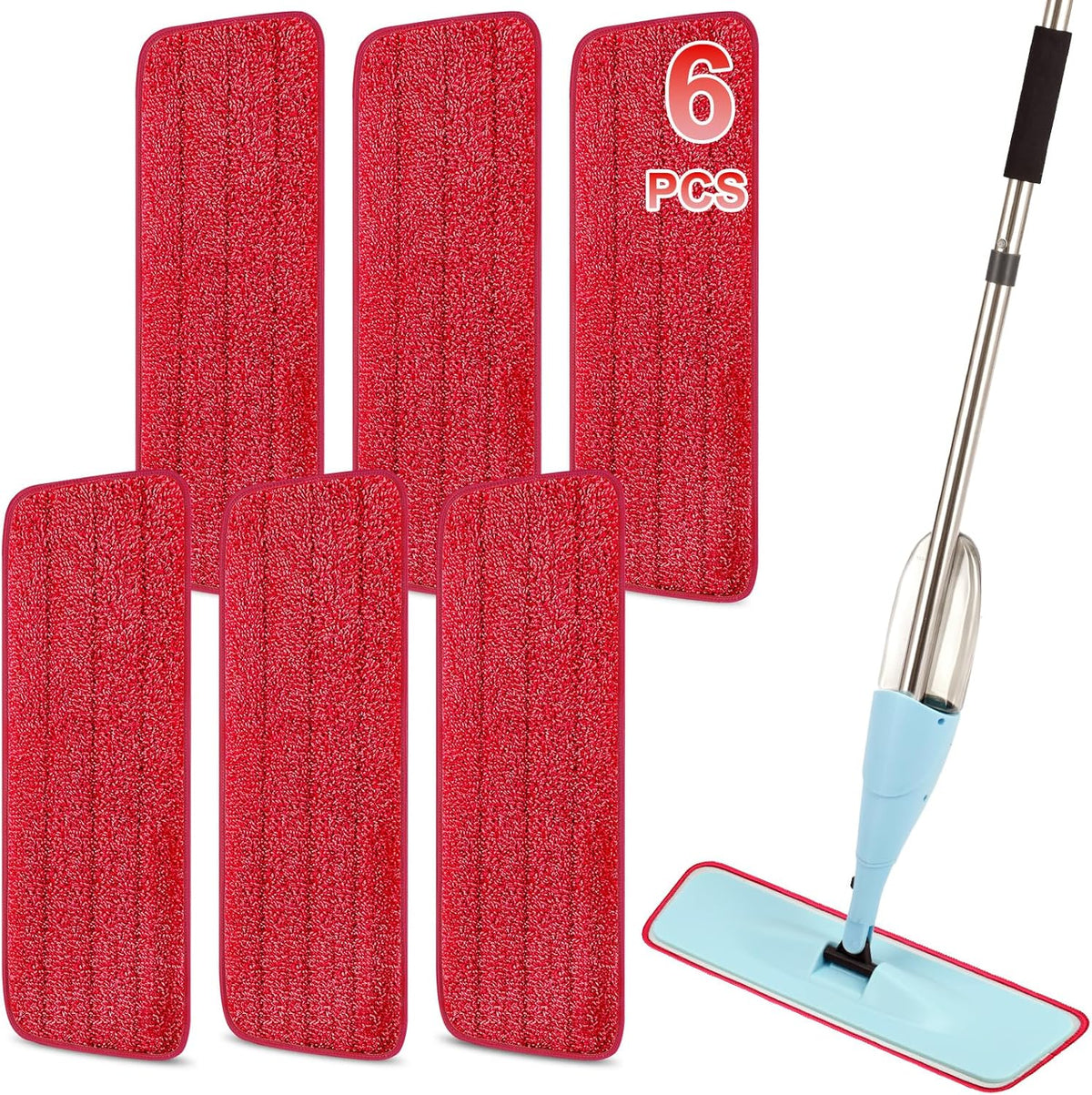 16.5 Inch Reusable Mop Pads Microfiber Spray Mop Replacement Heads for Wet/Dry Mops Compatible with