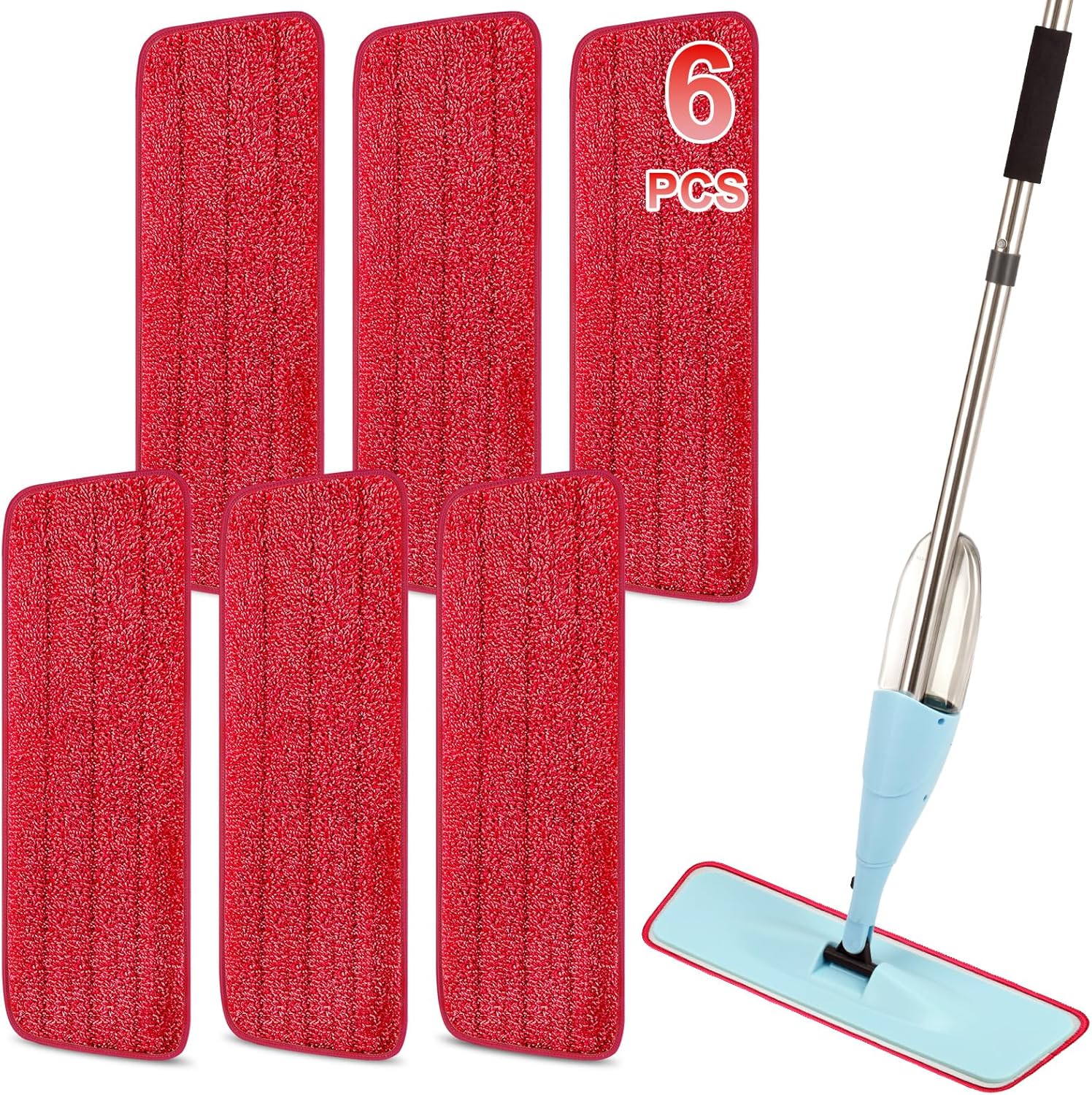 16.5 Inch Reusable Mop Pads Microfiber Spray Mop Replacement Heads for Wet/Dry Mops Compatible with