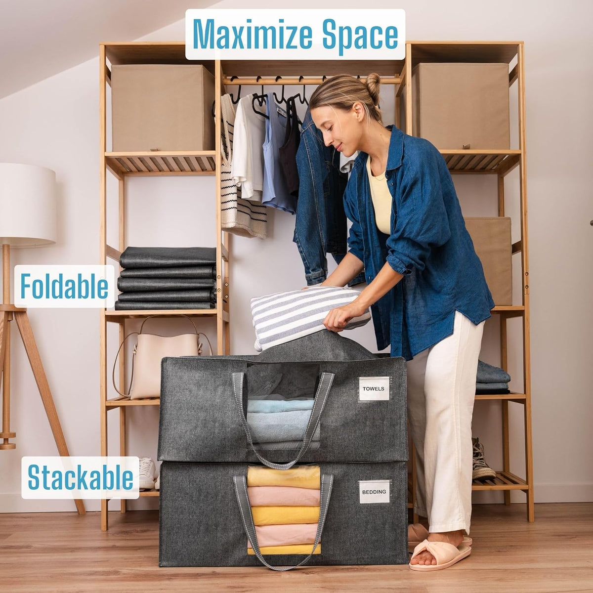 VENO 10 Pack Moving Bags Extra Large Storage Bags for College Move-In, Heavy-Duty Storage Totes
