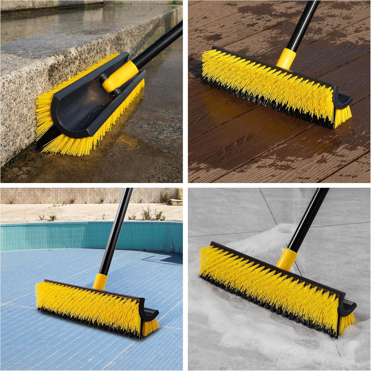 Yocada Double-Sided Floor Scrub Brush Triangle Brush Corner Crevice Cleaning Heavy Duty Stiff