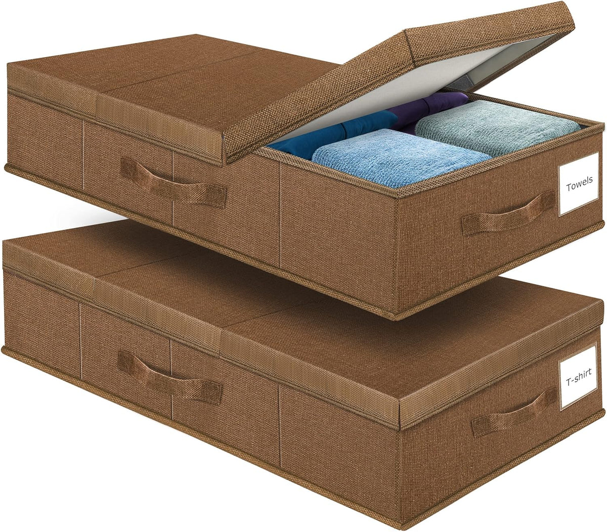 Underbed Storage Containers Bin with Lids (2pcs) Large Under Bed Storage Organizer Box with Handle
