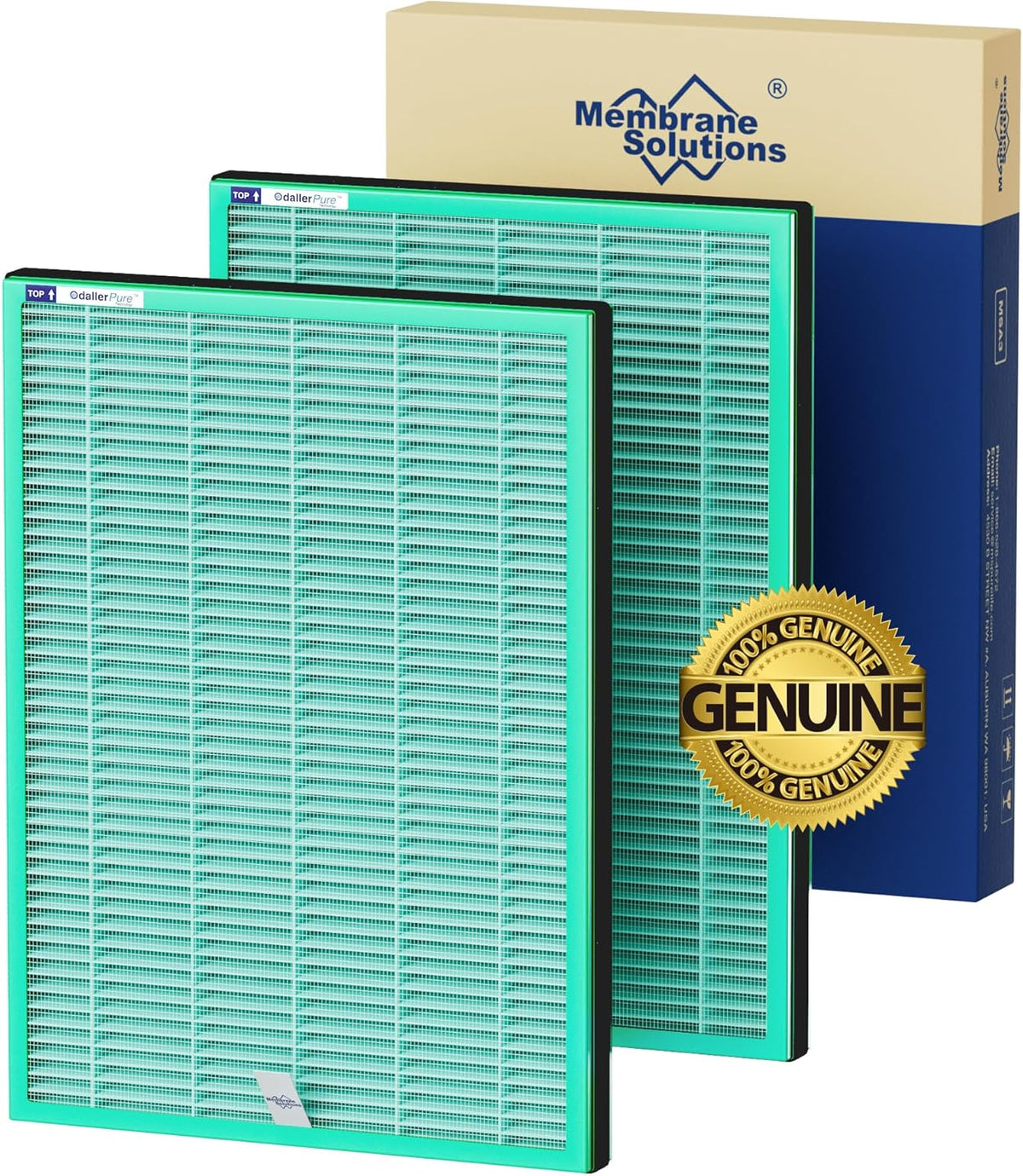 Membrane Solutions MSA3/MSA3S Genuine Pet Odor Removal Air Purifier Filter Replacement 2 Pack