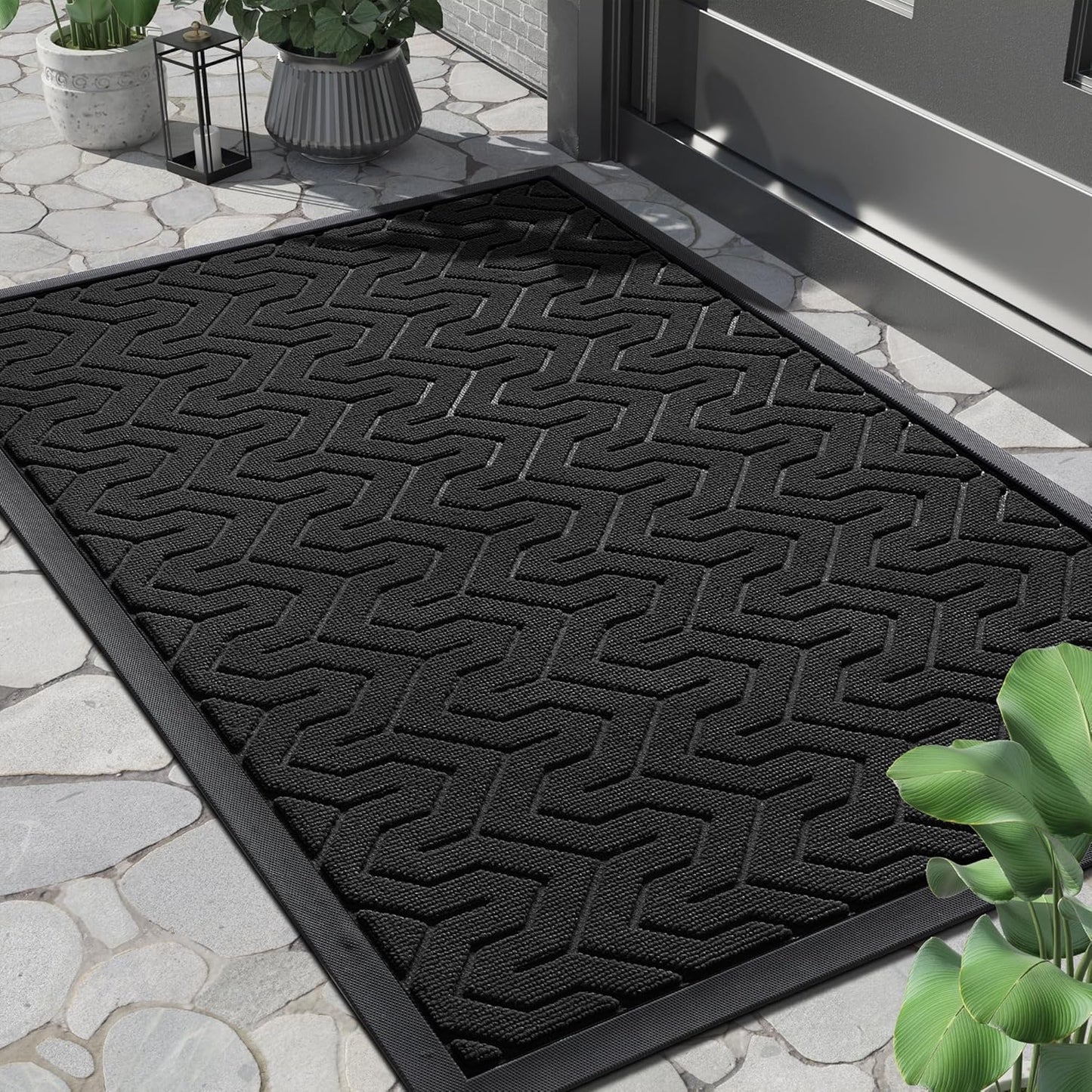Yimobra Front Door Mat Outside Entrance 29.5x17, Waterproof Heavy Duty Outdoor Mats for Front Door